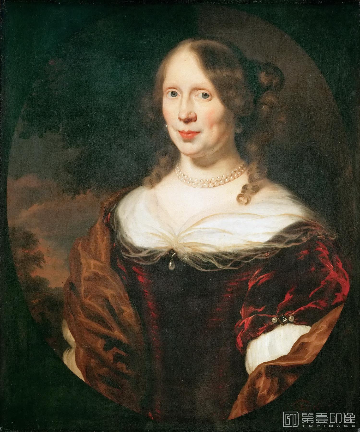 油画-奥地利维也纳艺术史博物馆-Nicolaes Maes Sara Ingelbrechts-580